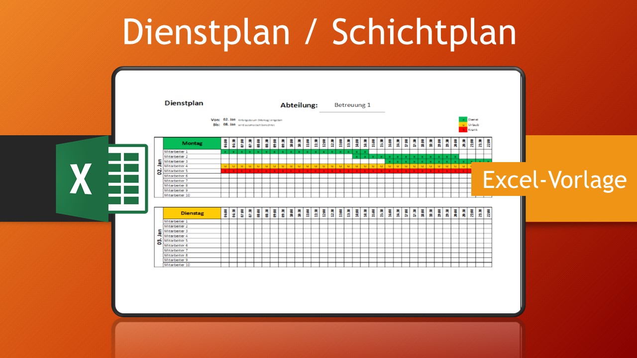 Dienstplaner Excel Vorlage – Kostenlose Office Vorlagen